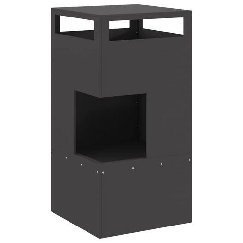 Котел за огън Черно 50 x 50 x 100 cm Патинираща стомана