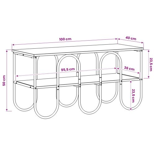 ТВ стойка 100 x 40 x 50 cm Опушен дъб Инженерна дървесина