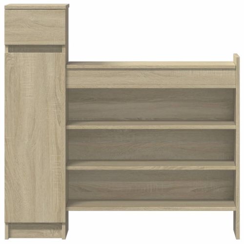 Шкаф за обувки, дъб сонома, 100,5x28x100 см, инженерно дърво