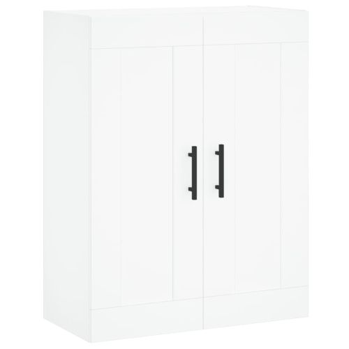 Стенен шкаф бял 69,5x34x90 см инженерно дърво