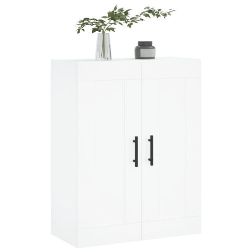 Стенен шкаф бял 69,5x34x90 см инженерно дърво
