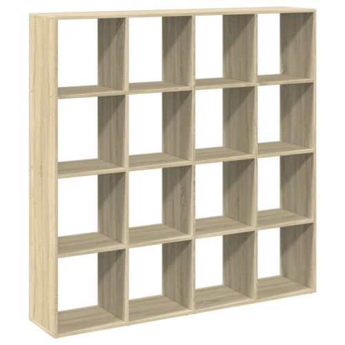 Библиотека, дъб сонома, 137,5x29x137,5 см, инженерно дърво