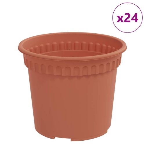 Кръгла саксия за цветя 24 бр. Червено тухла Ø 12,5 x 10 см