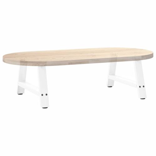 Крака за масичка за кафе, А-образни, 2 бр., бели, 70 x (30-31) см, стомана