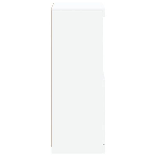 Сайдборд с LED светлини, бял, 41x37x100 см