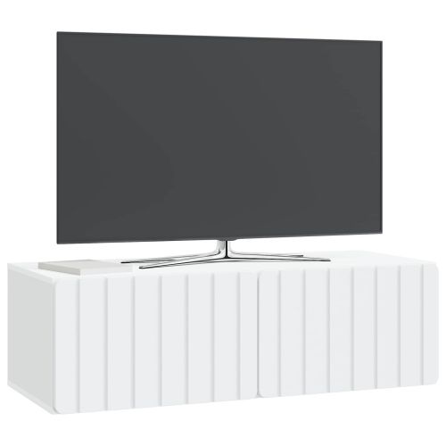 Стенно монтиран ТВ шкаф 98 x 41 x 30 см Бяло