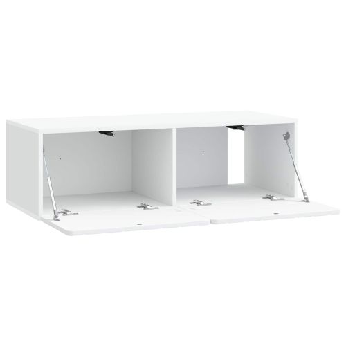Стенно монтиран ТВ шкаф 98 x 41 x 30 см Бяло