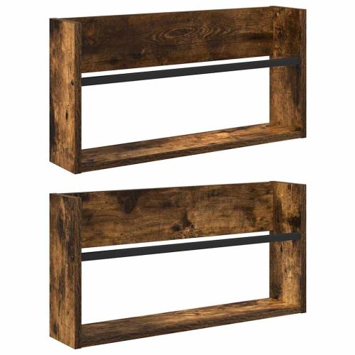 Етажерка за списания с рафт 2 бр. Димян дъб 60 x 12 x 30 см