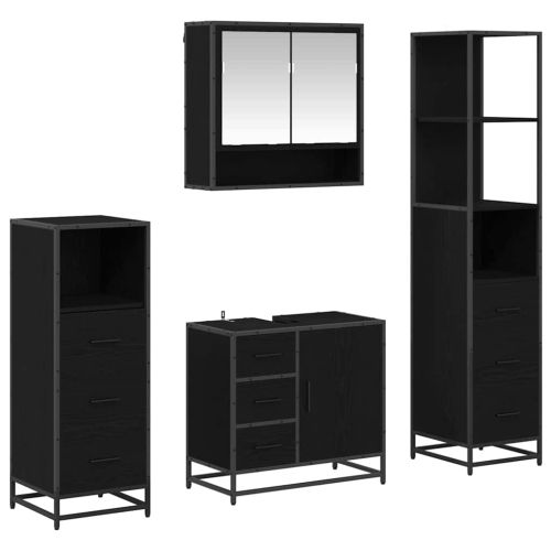 Комплект мебели за баня 4 бр. Черния дъб 65 x 33 x 60 см