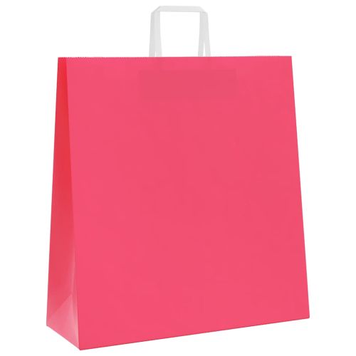 Хартиени торбички 50 бр с дръжки розови 45x17x48 см