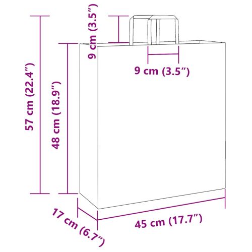 Хартиени торбички 50 бр с дръжки розови 45x17x48 см