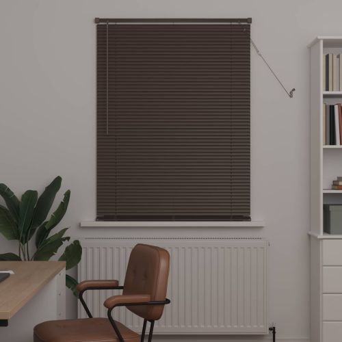 Венецианска щора Тъмно кафяво с шарка 150 x 80 cm 25 mm ПВЦ