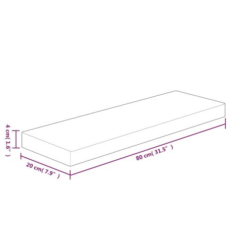 Дъска за рафт, 80x20x4 см, необработен масивен дъб