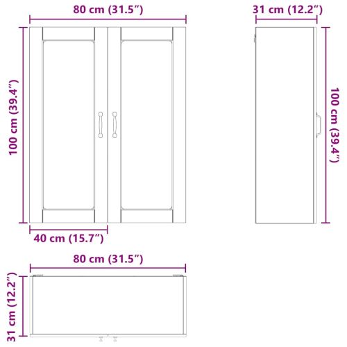 Панел за миялна машина Kalmar Старо дърво 80 x 31 x 100 см