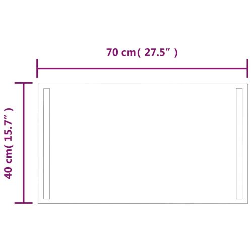 LED огледало за баня, 70x40 см