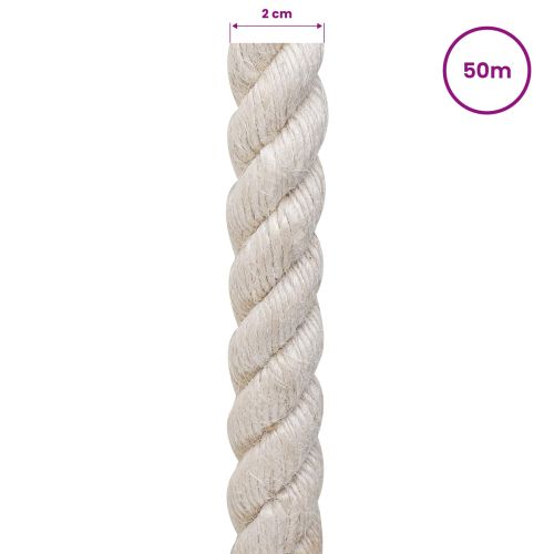 Въже от юта 20 mm Бяло 100% Тоса юта