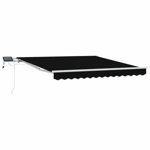 Прибираща се тента Черно 350 x 250 cm Тъкан и алуминий
