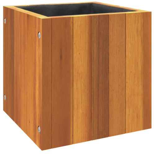 Градинска кашпа 25x25x25 см масивна акация