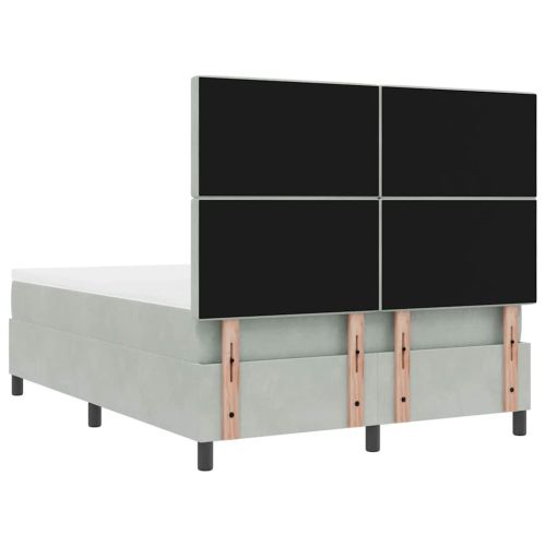 Легло с пружинирана основа Светлосиво 160 x 200 cm Кадифе