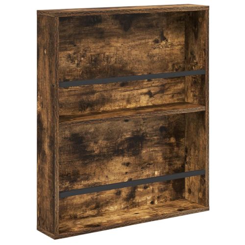 Етажерка за списания с рафт Опушен дъб 60 x 12 x 70 см
