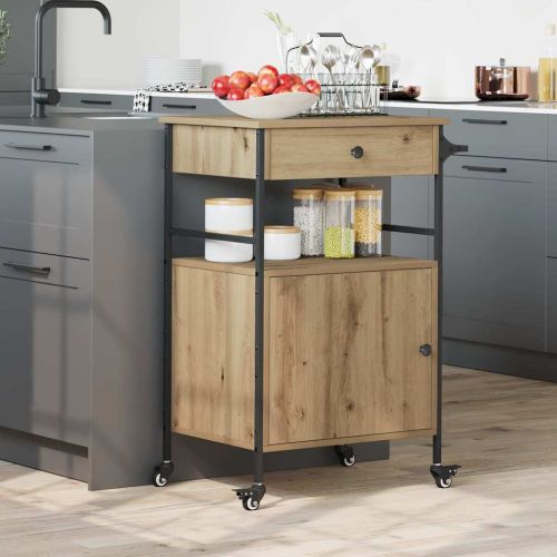 Кухненска количка Дъб 56 x 43 x 89,5 см Инженерна дървесина
