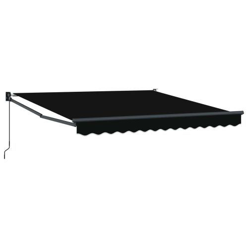 Прибираща се тента Черно 350 x 250 cm 100% полиестер и алуминий