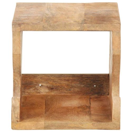 Стенна стойка за колело, 35x25x25 см, грубо мангово дърво масив