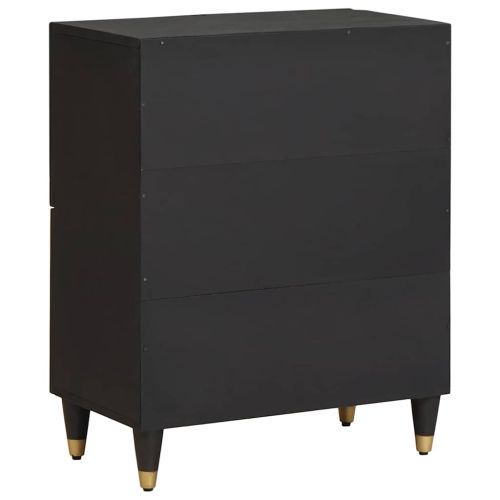 Служебен шкаф Черно 60 x 33 x 75 cm Солидно мангово дърво