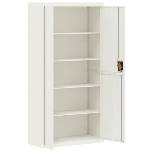Шкаф за папки бял 90x40x180 см стомана