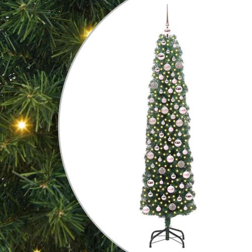 С изкуствено коледно дърво с 300 LED светодиода Зелен 180 cm