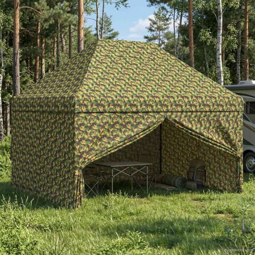 Сенник палатка с 4 странични стени 2,9 x 4,3 м Военен камуфлаж