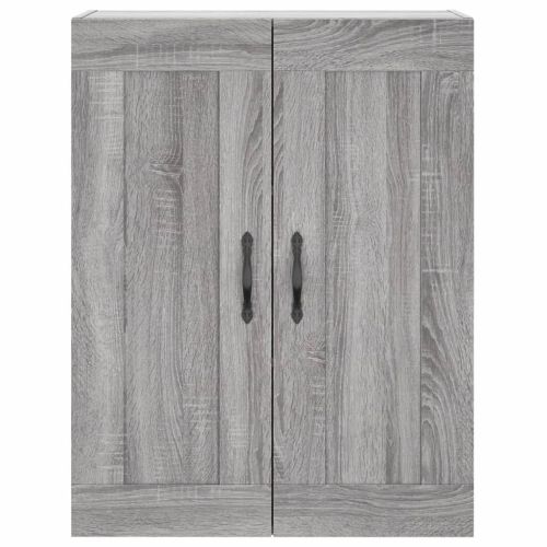 Висок шкаф, сив сонома, 69,5x34x180 см, инженерно дърво