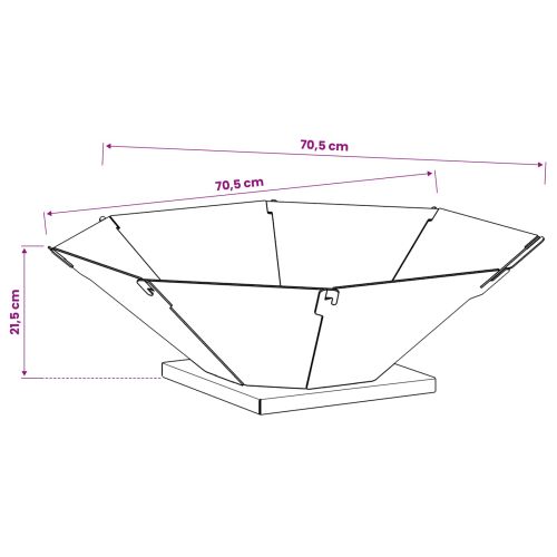 Огнище Черно 70,5 x 70,5 x 21,5 см Стомана