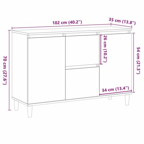 Служебен шкаф Черно 102 x 35 x 60 см Инженерна дървесина