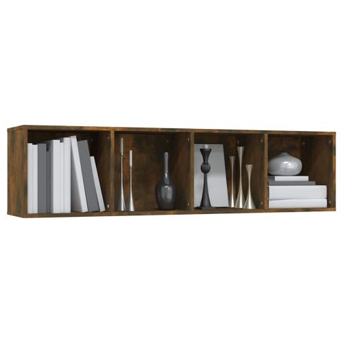 Шкаф за книги/ТВ шкаф опушен дъб 143x30x36 см инженерно дърво