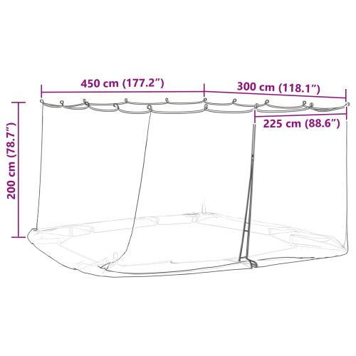 Комарна мрежа за беседка 220 mesh Бяло 4,5 x 3 x 2 м Полиестер