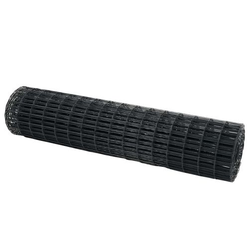 Европейска ограда 1 x 10 m Желязо с PVC покритие Сиво