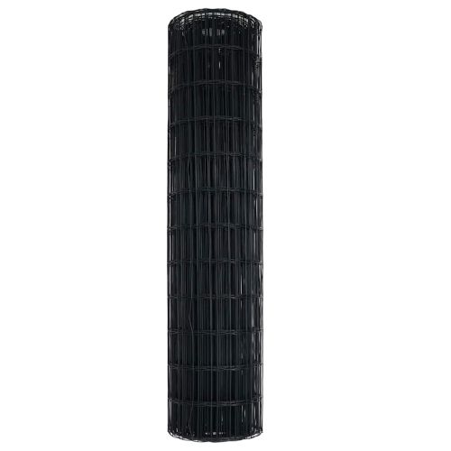 Европейска ограда 1 x 10 m Желязо с PVC покритие Сиво