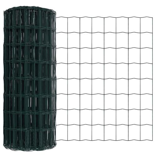 Европейска ограда 0,6 x 50 м Желязо с PVC покритие Зелено