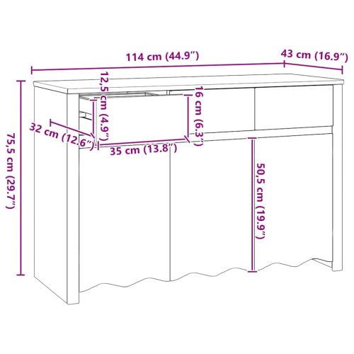 Служебен шкаф с чекмедже Drammen Бяло 114 x 43 x 75,5 см