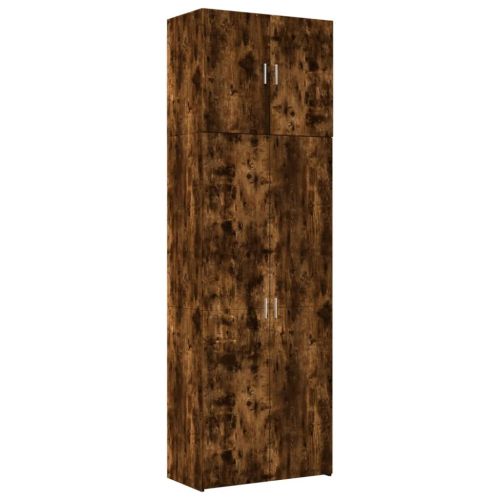 Висок шкаф, опушен дъб, 80x42,5x249 см, инженерно дърво