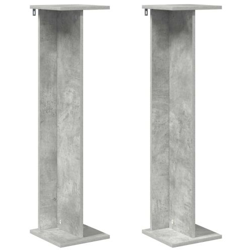 Стойка за растения 2 бр. Бетонно сиво 25 x 25,5 x 100,5 см