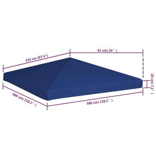 Покрив за шатра, 310 г/м², 3x3 м, син