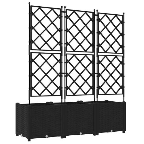 Градинска саксия 3 бр. Черно 120 x 40 x 143 см ПП