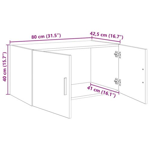 Стенен шкаф Черен дъб 80 x 42.5 x 40 см Инженерна дървесина