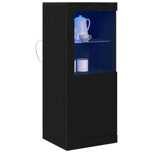 LED конзолна маса Черно 41 x 37 x 100 см Инженерна дървесина