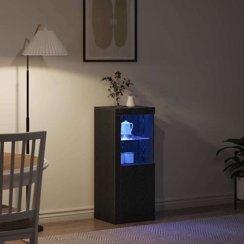 LED конзолна маса Черно 41 x 37 x 100 см Инженерна дървесина