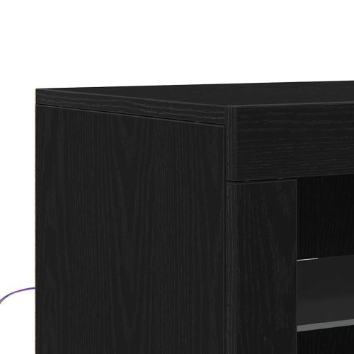 LED конзолна маса Черно 41 x 37 x 100 см Инженерна дървесина