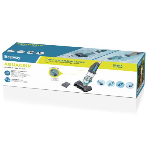 Bestway Вакуум за басейн с LED ленти Сиво 610 см ABS и стомана