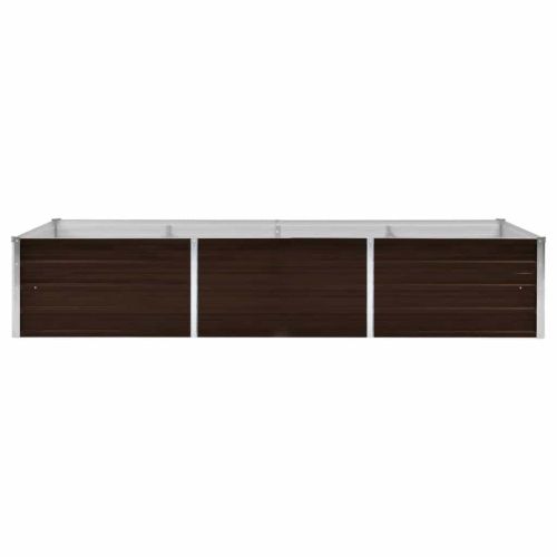 Градинска висока леха кафява 240x80x45 см поцинкована стомана
